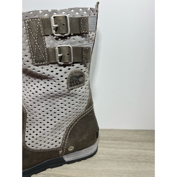 Sorel Major Pull On Boot Brown Leather Perforated Womens Sz 8 - Picture 7 of 9